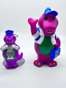 1992 Barney Purple Dinosaur Coin Piggy Bank With Stopper And Barney Nightlight - Picture 1 of 12