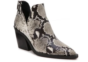 VINCE CAMUTO SNAKESKIN PRINT Leather Ankle Heels  Boots - Size US 8.5 NEW - Picture 1 of 4