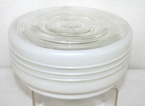 Vintage Round Milk Glass Clear Light Drum Shade Ceiling Mount Kitchen bathroom Cover