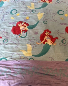 Disney Kleine Meerjungfrau Voll Flach Bettlaken Arielle Handwerk Schneider Stoff Vintage USA - Bild 1 von 5