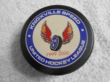 1999-2000 Knoxville Speed UHL puck - Inaugural season - Lindsay General Tire