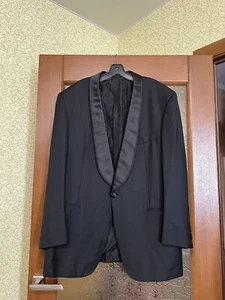 BRIONI ROMA JAMES BOND STYLE WOOL TUXEDO MENS BLAZER SMOKING BLACK JACKET SZ 48L - Picture 1 of 8