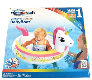 Aqua Leisure Baby Pool Float Swim School Unicorn Glitter Level 1  36" 