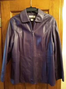 Damen Lila Preston & York Lederjacke Größe M - Bild 1 von 6