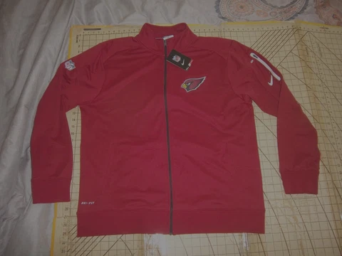 MENS LARGE BURGUNDY RED NIKE/NFL ARIZONA CARDINALS ZIP UP JACKET - NWT Cover