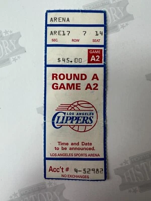 Boleto Jazz Clippers 1992 Playoffs Rnd 1 Juego 4 5/3/92 Karl Malone 44 Puntos Foto 1 de 2