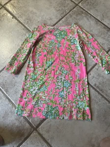 Lilly Pulitzer Mini Marlowe Dress Southern Charm Pink Long Sleeve Girls Sz  L  - Picture 1 of 5
