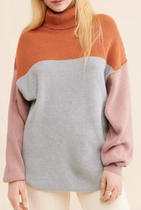 Suéter túnica cuello alto bloque de colores L/S FREE PEOPLE-usado mujer M (8/10) - Imagen 1 de 5