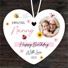 Nanny Cute Insects Photo Frame Birthday Gift Heart Personalised Hanging Ornament
