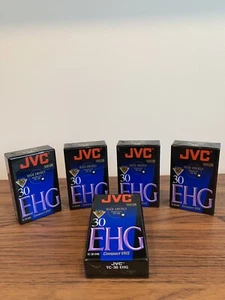 LOT OF 5- NEW JVC VHS-C Sealed 90 Minutes TC-30 EHG Compact VHS tapes - Picture 1 of 3