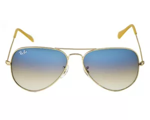 Ray-Ban Sonnenbrille RB3025 Pilotenbrille goldfarbenes Gestell hellblaue Gläser 58 mm - Bild 1 von 12