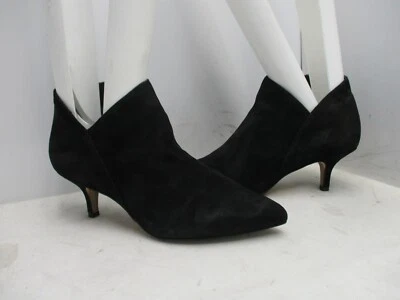 Sam Edelman Kadison Negro Gamuza Cuero Cremallera Tobillo Moda Botas Mujer Talla 7 M Foto 1 de 4