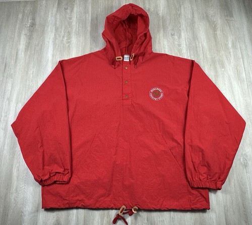 SUPREME Giacca a vento vintage Marlboro Country Store nylon rosso cappuccio tasca frontale XL
