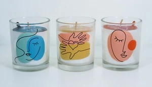 Whispy Joy 3 Scented Candle Set 3.5 oz Coconut Macaroon Blue Sage Bergamot A268 - Picture 1 of 2