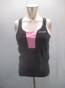 ORCA Size L Womens Black Square Neck Athletic Racer Back Fitness Tank Top 984 - Picture 1 of 8
