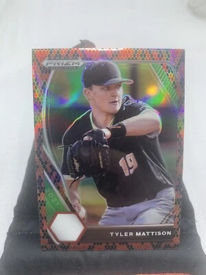 2021 Prizm Draft Picks Snake Skin Prizm /25 SP Tyler Mattison Detroit Tigers A1 - Image 1 of 2