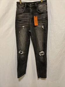 Risen Damenjeans Distressed Skinny schmal RDP1206 dunkelgrau Größe 5/27 neu mit Etikett - Bild 1 von 16