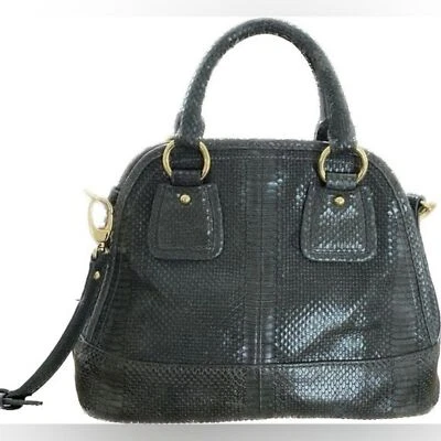 Bolsa tiracolo vintage Talbots - pele de cobra falsa Alma - Bolsa satchel de couro em relevo - Imagem 1 de 4