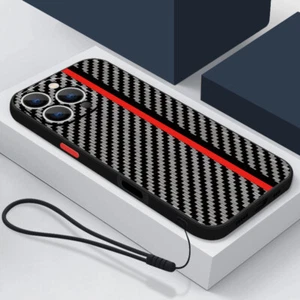 Phone Case For iPhone 16 15 14 Pro Max 13 11 12 XR X 7 8 Carbon Fiber Slim Cover - Picture 1 of 20