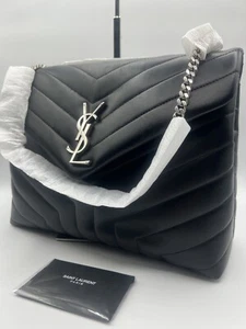 Gorgeous!* YSL Yves Saint Laurent Medium Lou Lou Puffer Bag, Black NWT 574946 - Picture 1 of 16