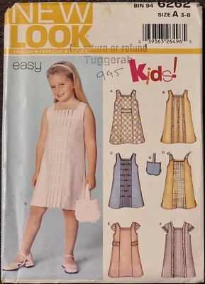 New Look Pattern 6262 - Size 3,4,5,6,7,8 - Dress, Pinafore, Purse - Image 1 of 2