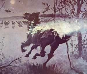 Frederic Remington Stempelwagen Zug Pferde Western Kunst Exlibris Druck 15 - Bild 1 von 3