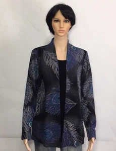 JM Collection Bluse Damen Gr. M Petite Multicolor Schwarz, Langarm. Neu - Bild 1 von 9