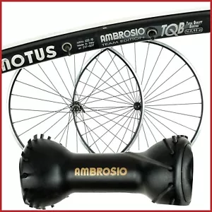 NOS AMBROSIO MOTUS SHIMANO 10S SPEED 28H HOLES CLINCHER VINTAGE WHEELSET WHEELS - Picture 1 of 12
