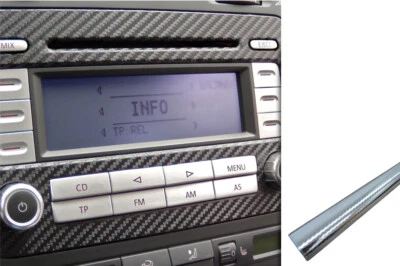 Apertura Design Pellicola Set Carbonio Cromo Argento Premium Interni Arredamento - Immagine 1 di 4