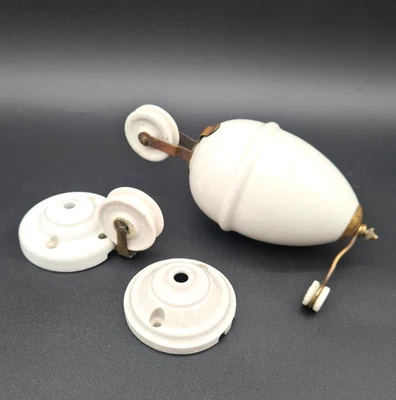 Ancien système contre poids en porcelaine monte et baisse pour suspension - B67 - Photo 1/4