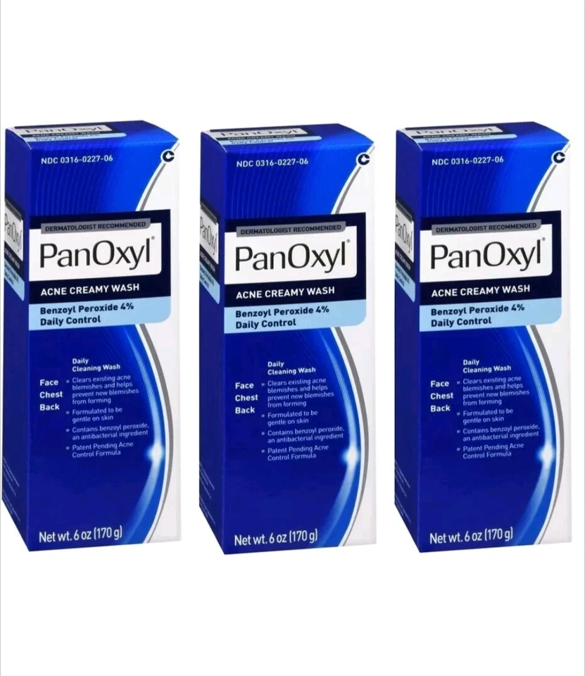 3 Pack PanOxyl Acne Creamy Wash Daily Control 6oz each Exp 5/27 - Image 1 of 1