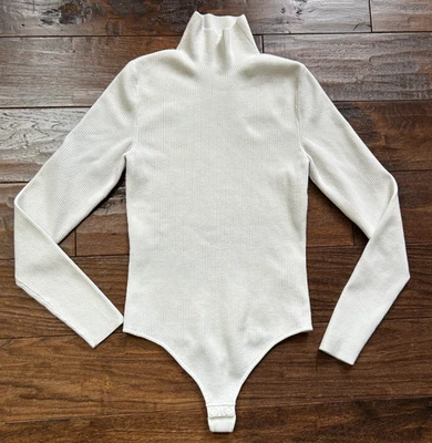 Babaton Aritzia Varda Sweater Bodysuit Ivory Knit Turtleneck Long Sleeve Size SM - Image 1 of 4
