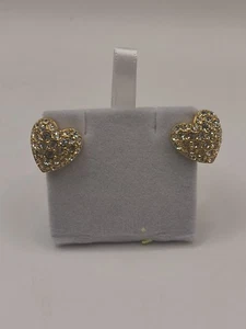 Vintage Swarovski Ohrringe Herz Schwan signiert vergoldet Clip Backs - Bild 1 von 5