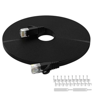 Cat6 Ethernet Cable 50ft-High Speed 1000Mbps 250MHz Flat Internet Cable with ... - Picture 1 of 8