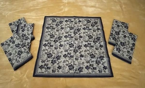 NWT WILLIAMS SONOMA ARBOR BLUE NAPKINS SET OF 6 ,LEAVES BRANCHES FLOWERS - Picture 1 of 6