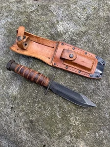 ONTARIO KNIFE CO PILOT SURVIVAL HUNTING KNIFE MIL-K-8662-E SHEATH & STONE - Picture 1 of 10