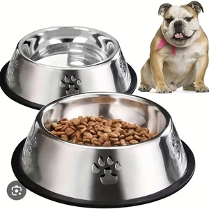 Cat and Dog Stainless Steel Feeding Bowls - Picture 1 of 3