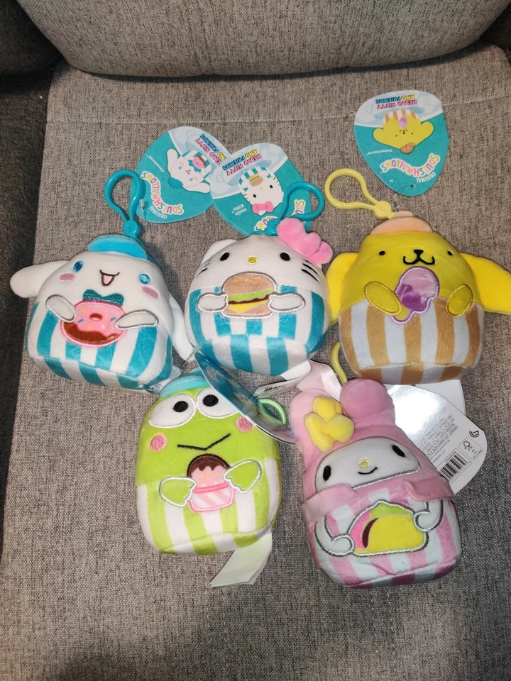 Squishmallow Hello Kitty & Friends Food Truck Squad 3.5" Plush Clips - Set of 5 - Image 1 of 1