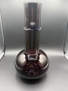 Vintage Blenko Vase #2026 in Amethyst Glass with Cobalt Ring, 15” Tall - Picture 1 of 5
