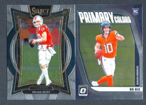 Drake Maye Bo Nix 2024 Panini Patriots Broncos Rookie 2 Card Lot - Picture 1 of 6