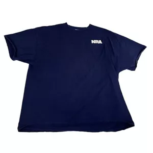 NRA Men's Top Blue Short Sleeve Crewneck Pullover Vintage Graphic Shirt L - Picture 1 of 5