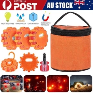 3 Pack 15 LED Road Flare Emergency Roadside Beacon Strobe Safety Warning Lights - Picture 1 of 14