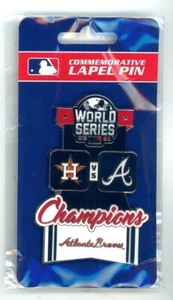2021 World Series 3" Historic Pin Atlanta Braves vs Houston Astros Champions PSG - Picture 1 of 1