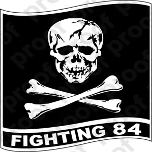 AUFKLEBER USN VF 84 FIGHTER SQUADRON JOLLY ROGER - Bild 1 von 2