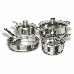Juego de utensilios de cocina de acero inoxidable Concord de 7 piezas, incluye ollas y sartenes - Imagen 1 de 7