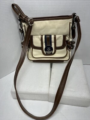 Bolso Bandolera Chaps Marrón Bronceado Borde Correa Ajustable Cuero Sintético Foto 1 de 4