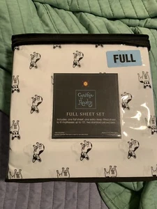 * NEU 4-teiliges Cynthia Rowley komplettes Lakenset Frenchie Hunde Französische Bullenhunde Allover - Bild 1 von 4