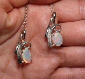 AAA natural multicolored Ethiopian Opal Pendant in sterling silver, EOPP243 - Picture 1 of 3