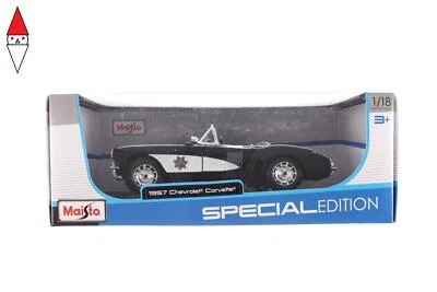 MODELLINO MAISTO 1957 CHEVROLET CORVETTE 1/18 BLACK - Immagine 1 di 3