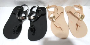 Sandali Michael Kors PVC Jelly taglia 7 neri e marroni con logo e placca con logo argento - Foto 1 di 11